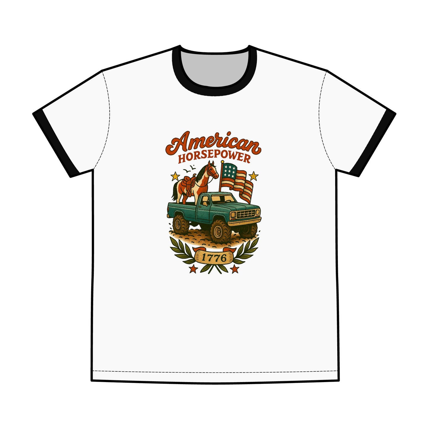 American Horsepower Red Ringer Tee