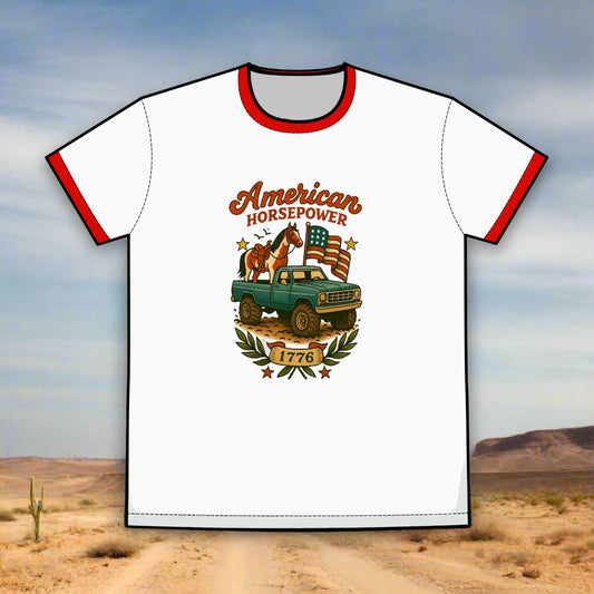 American Horsepower Red Ringer Tee