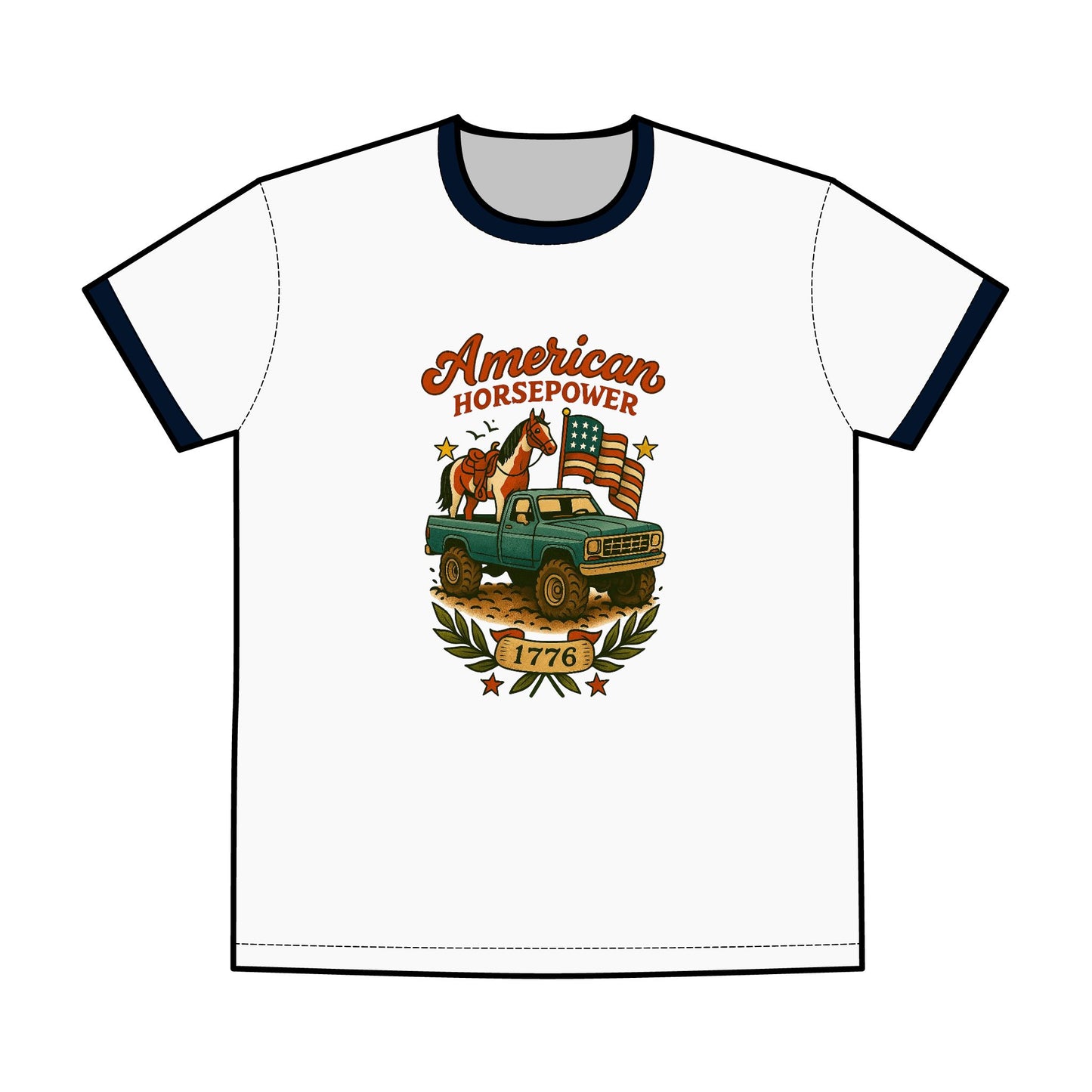 American Horsepower Red Ringer Tee